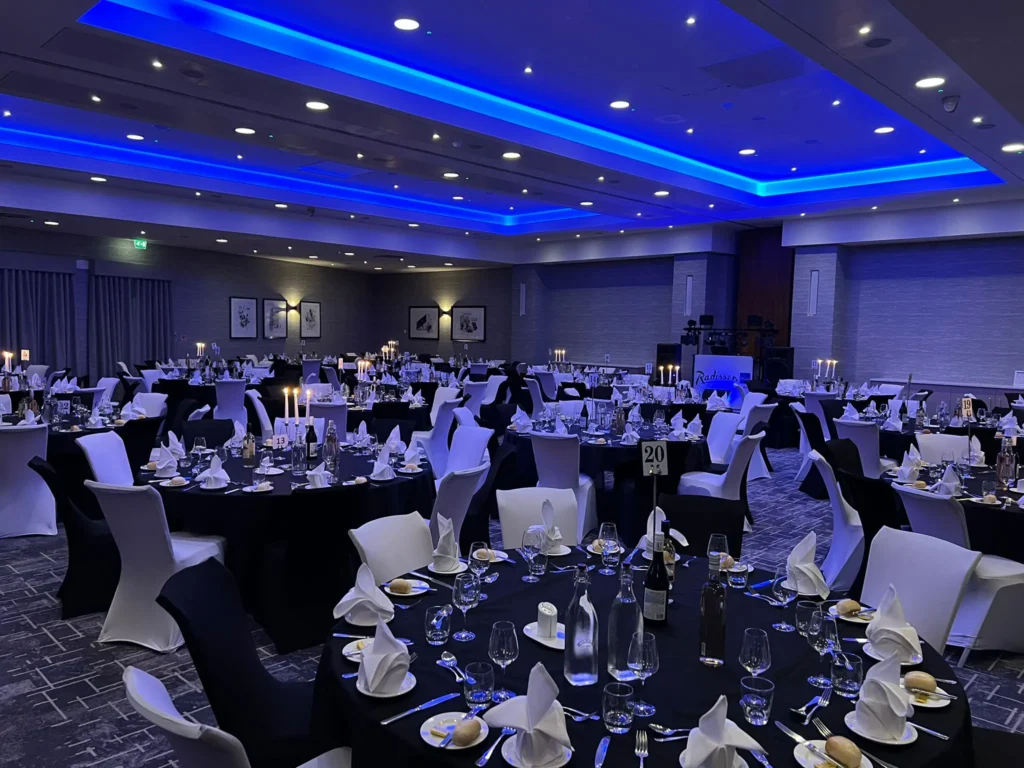 The Augur Suite set up for a special occasion at Radisson Blu Durham